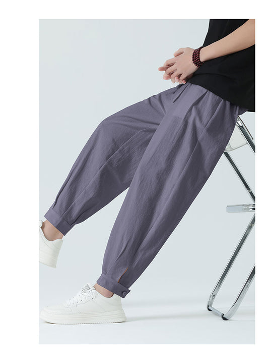 Pantalones Minimalistas para Hombre Primavera-Verano con Botones de Nudo - Image 16