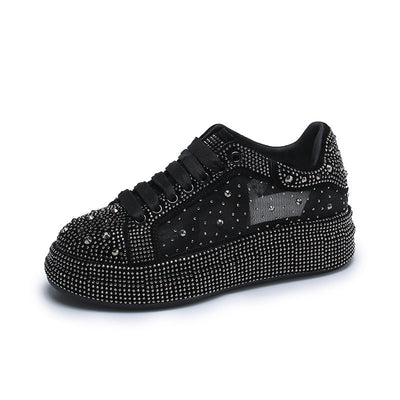Zapatillas Blancas de Suela Gruesa y Brillantes - Image 3