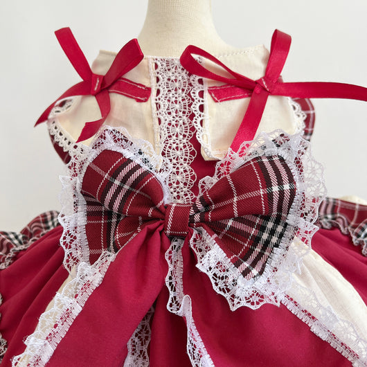 Vestido Lolita Princesa con Moño y Encaje Cuadros - Image 10