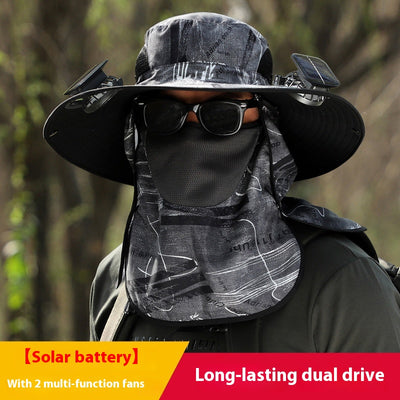 Gorro Solar de Ala Ancha con Ventilador y Secado Rápido - Image 13