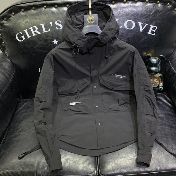 Chaqueta de Trabajo Casual con Capucha - Abrigo Shell para Hombre