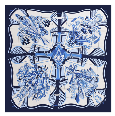 Pañuelo de Seda Twill Estampado Flores y Aves Jungle 130cm Protección Solar - Image 25