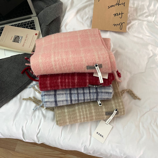 Bufanda de Cuadros Vintage para Otoño Invierno - Estilo Clásico para Mujer - Image 3