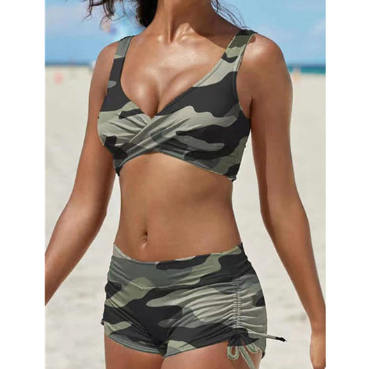 Bikini Bandeau Convertible con Tirantes Removibles y Talle Alto Atrevido - Image 2