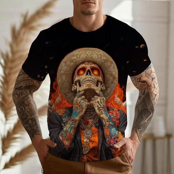 Playera Casual para Hombre con Estampado Digital 3D