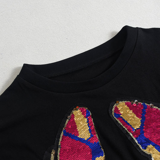 Blusa Escote Redondo con Lentejuelas Bordadas para Mujer - Image 18