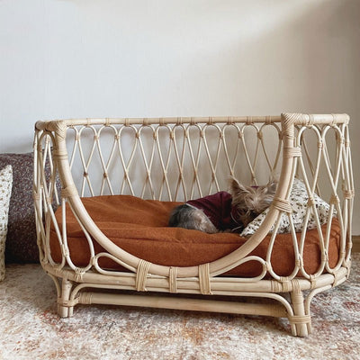 Cama para Mascotas de Ratán Tejido a Mano - Sofá Cómodo para Perros