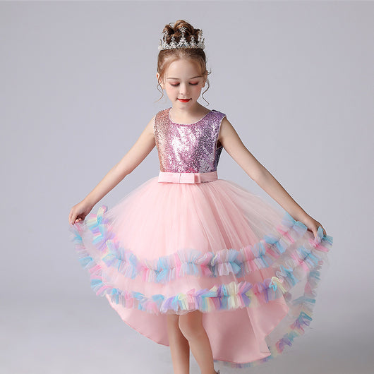Vestido de Niña Floral con Encaje para Desfile y Presentaciones - Image 3