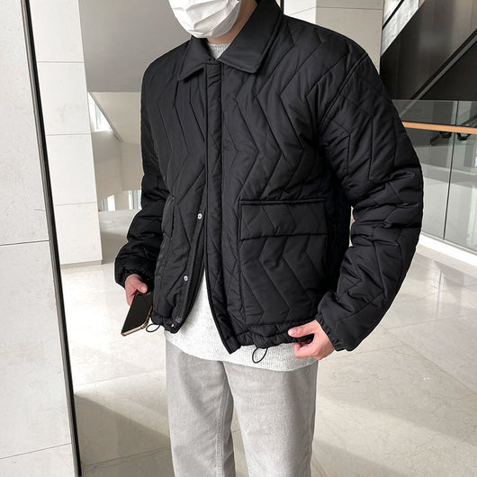 Chaqueta Polo de Algodón para Hombre Estilo Coreano Invierno - Image 10