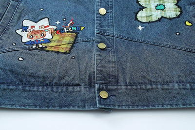 Chaqueta Denim Vintage con Bordado de Pareja - Image 16
