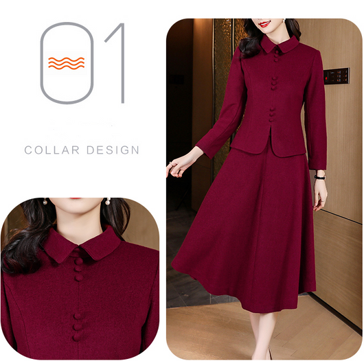 Traje de Lana para Mujer Estilo Occidental Falda Dos Piezas - Image 10
