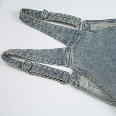 Pantalones Cargo Denim Vintage Lavado Retro Unisex - Image 4