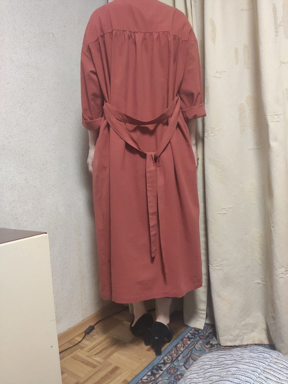 Gabardina Larga Casual de Manga Larga para Mujer