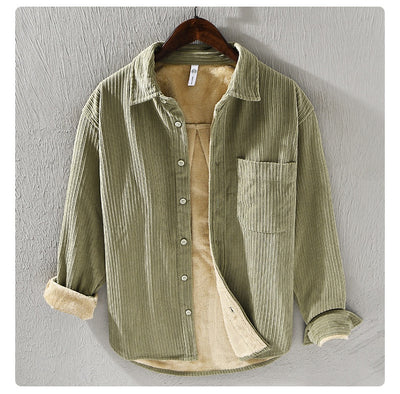 Camisa Acolchada de Terciopelo para Hombre - Suéter Holgado y Cálido - Image 8