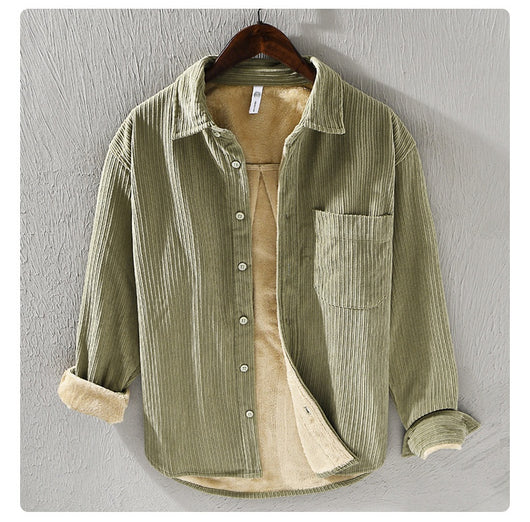 Camisa Acolchada de Terciopelo para Hombre - Suéter Holgado y Cálido - Image 8