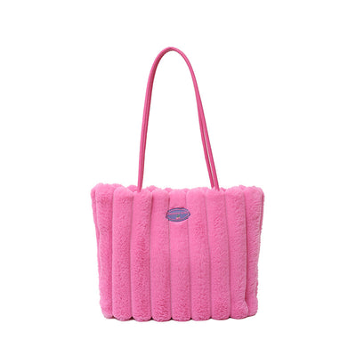 Bolso Tote Grande de Felpa para Otoño e Invierno - Image 8