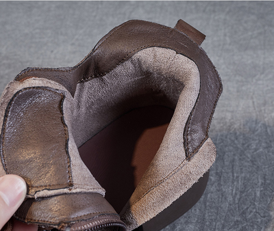 Botas Martin Cortas de Cuero con Cordones y Escote en V - Image 17