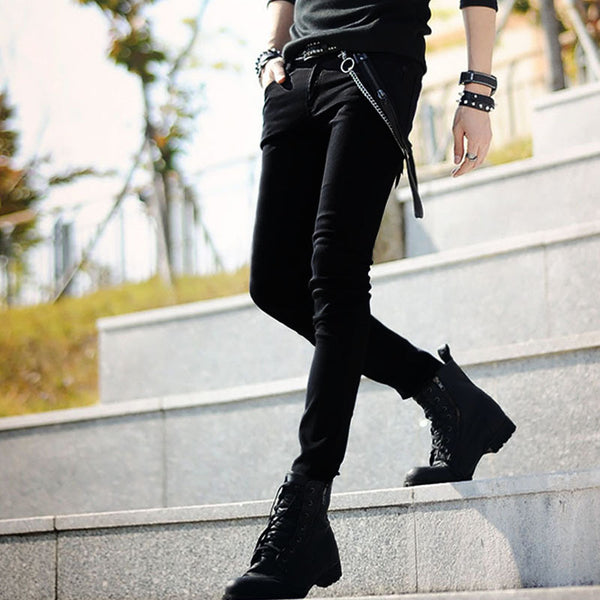 Pantalones Skinny Negros Elásticos para Hombre