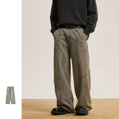 Pantalones Vaqueros Retro Lavados Baggy Straight para Hombre y Mujer - Image 5
