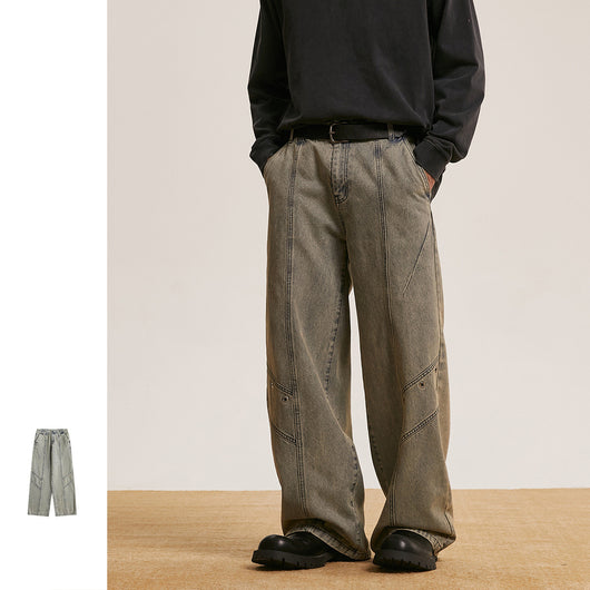 Pantalones Vaqueros Retro Lavados Baggy Straight para Hombre y Mujer - Image 5