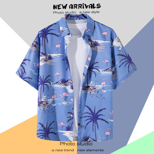 Camisa Estampada Tailandesa Manga Corta para Hombre - Image 14