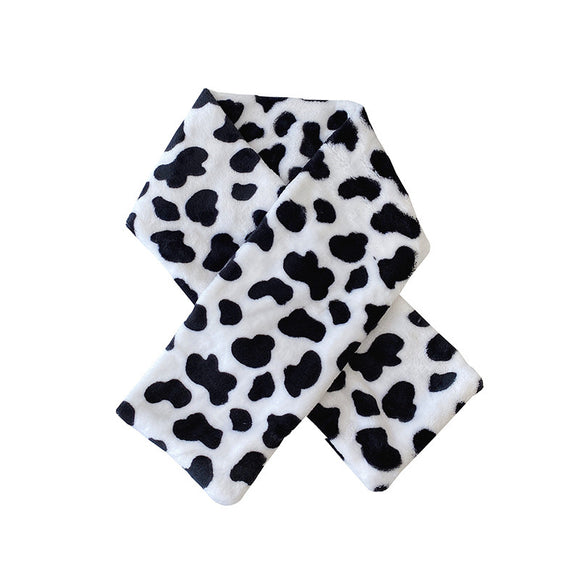 Bufanda Vaca Adorable Gruesa y Cálida de Felpa Cruzada para Parejas