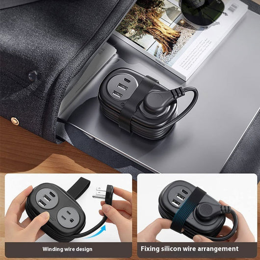 Regleta de Viaje Internacional con Puertos USB - Estándares Americano y Europeo