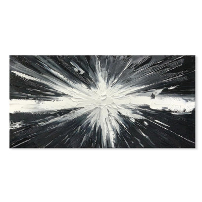 Cuadro Abstracto Minimalista en Blanco y Negro - Pintura al Óleo Hecha a Mano - Image 7