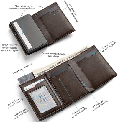 Billetera Inteligente de Fibra de Carbono con Bloqueo RFID y Múltiples Compartimentos - Image 5