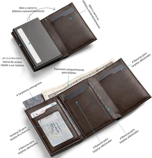 Billetera Inteligente de Fibra de Carbono con Bloqueo RFID y Múltiples Compartimentos - Image 5