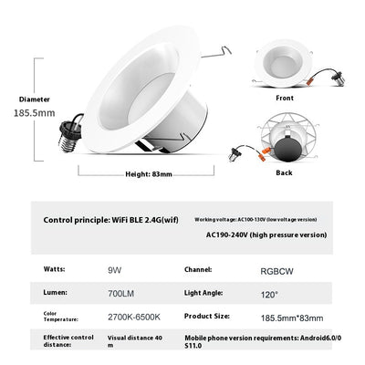 Lámpara de Techo LED Inteligente WiFi con Control Remoto y Cambio de Colores RGBW - Image 4