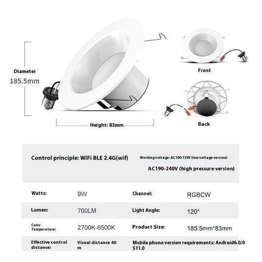 Lámpara de Techo LED Inteligente WiFi con Control Remoto y Cambio de Colores RGBW - Image 4