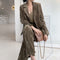 Blazer Mujer Terciopelo Dorado Estilo Francés Primavera Otoño