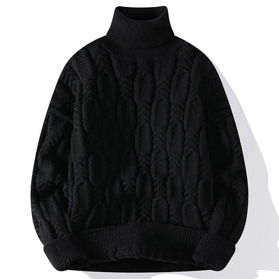 Suéter de Cuello Alto Trenzado para Hombre - Abrigo Casual y Cálido - Image 5