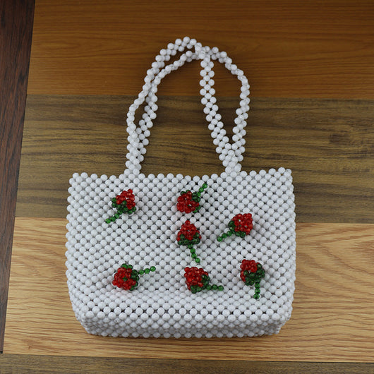 Bolsa Tejida con Patrones de Puzzle y Cuentas Decorativas - Image 29