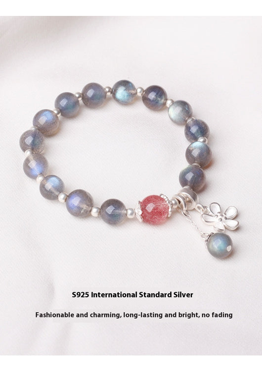 Pulsera Cristal Plata 925 Flores de Miel - Luz de Luna Lima y Fresa - Image 9
