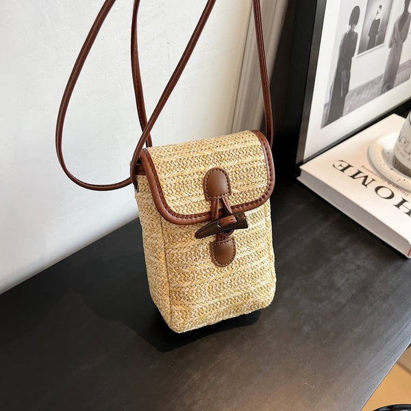 Bolso Crossbody de Paja Casual para Mujer