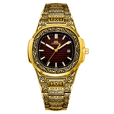 Reloj Hombre Cuarzo Tallado Loro Calendario Luminiscente - Image 11
