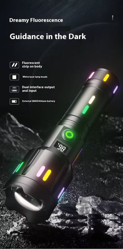Linterna LED Láser Blanca con Luces Multicolor - Image 8