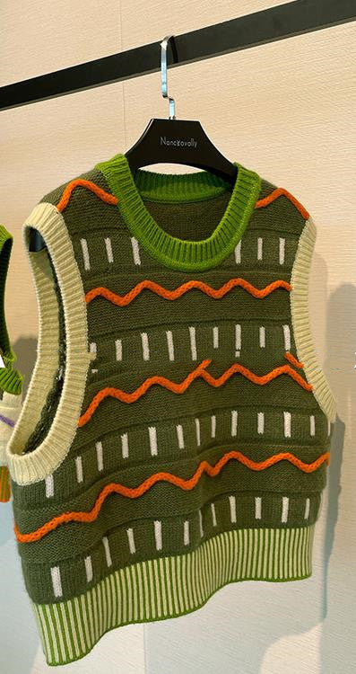 Chaleco de Punto Retro Lana Australiana Cuello Redondo para Niños - Image 2
