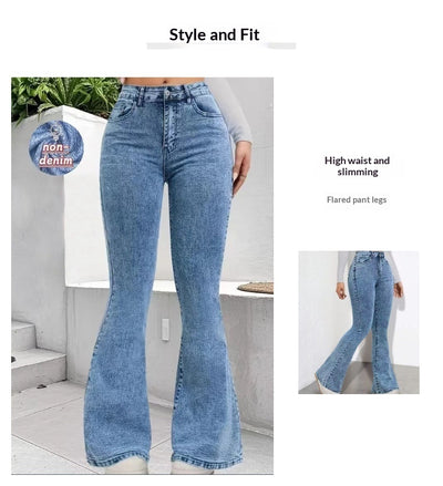 Pantalones Slim Fit Cintura Alta con Estampado Denim y Tela Elástica - Image 11