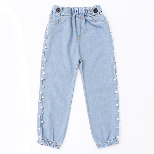 Pantalones Vaqueros Holgados Estilo Coreano con Detalles de Perlas para Niños y Adolescentes - Image 12