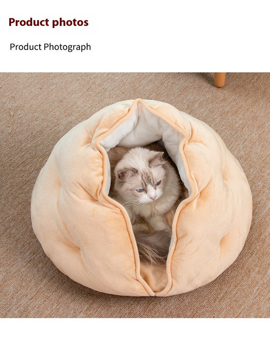 Cama Respirable para Gatos Dumpling - Nido Semicerrado Cuatro Estaciones - Image 15