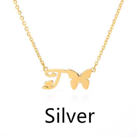 Collar Colgante Mariposa con Inicial Personalizada - Image 46