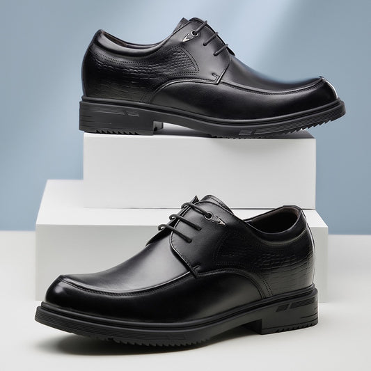 Zapatos Derby de Cuero Genuino con Alzas de 8cm para Hombre - Calzado Formal Ejecutivo