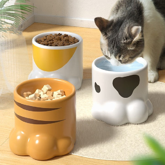 Comedero Elevado para Gatos de Cerámica Premium - Protección Cervical