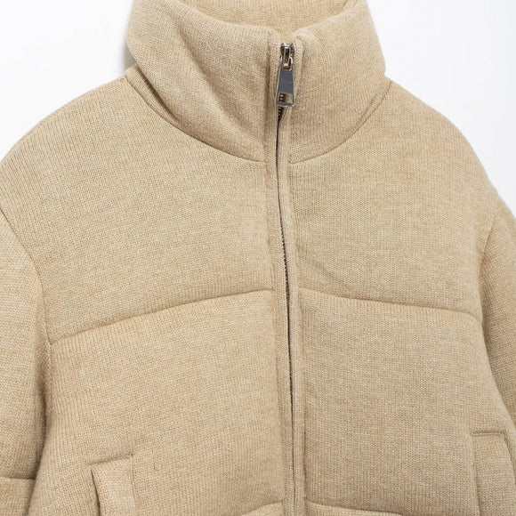 Chaqueta de Algodón con Cuello Mao - Estilo Europeo y Americano