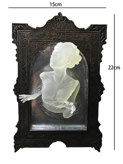 Espejo Luminoso Ghost Resin con Cruz - Decoración Brillante de Pared - Image 6