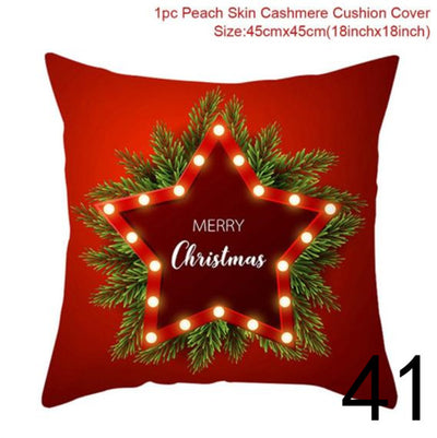 Funda de Almohada Navideña con Estampado Santa para Decoración del Hogar - Image 34