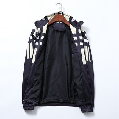 Chaqueta Trench Casual de Hombre con Estampado a Rayas - Image 12